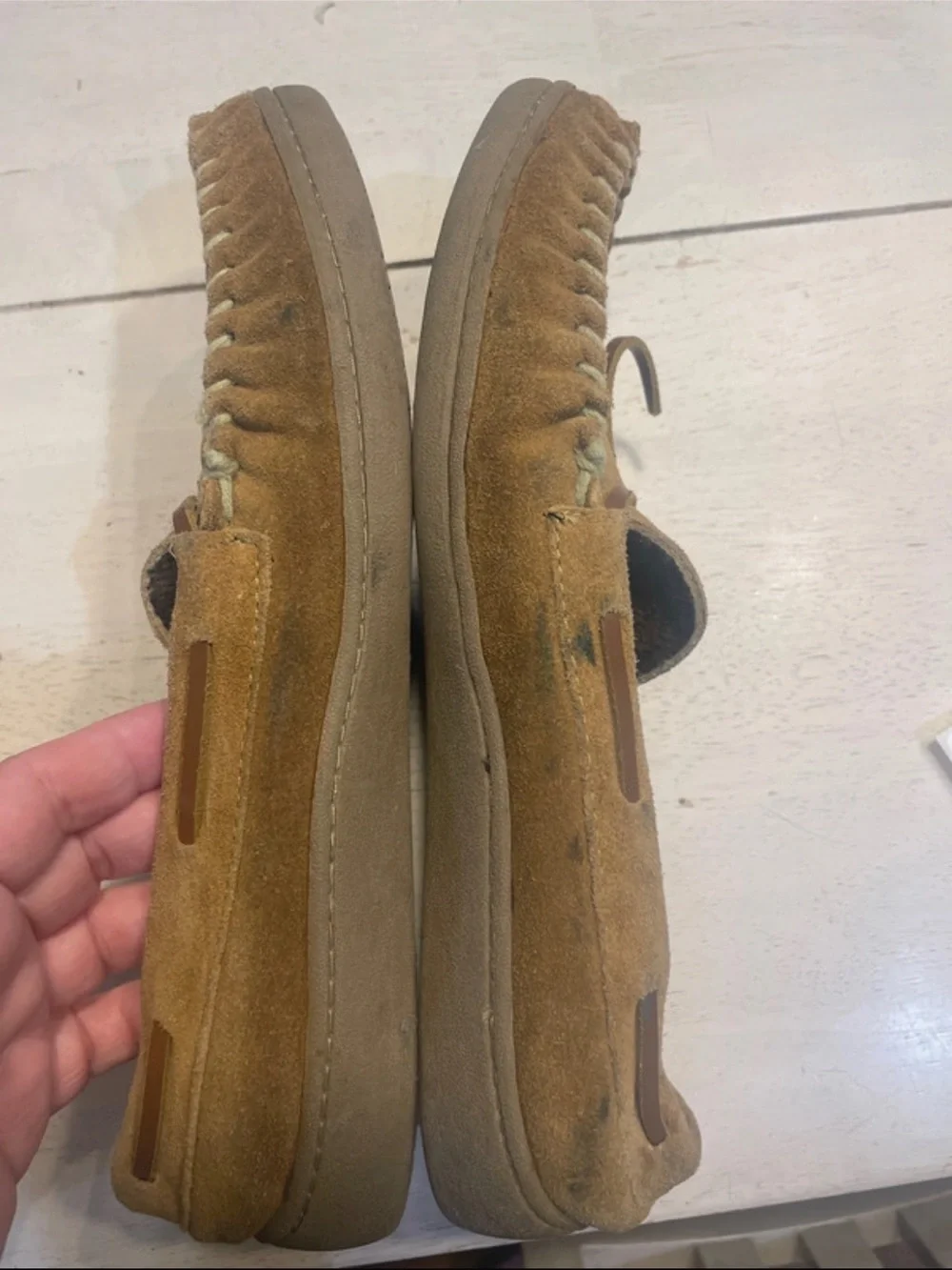Fireside Men's Tan Suede Moccasin Slip-Ons